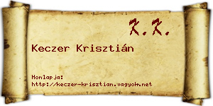 Keczer Krisztián névjegykártya